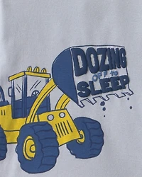 Baby Boy 4-Piece Construction 100% Cotton Snug Fit Pajama Set - Blue