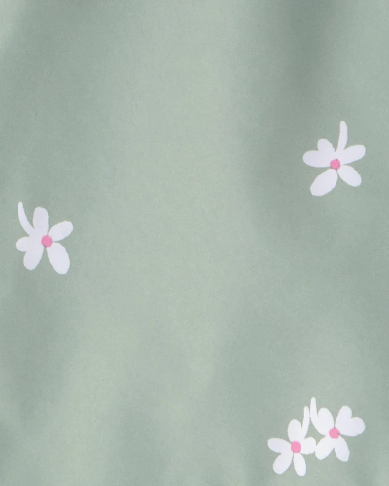 Girls Floral Windbreaker - Green