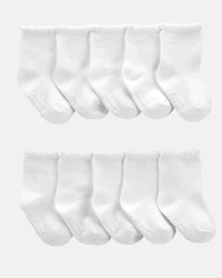 Baby Girl 10-Pack Scallop Crew Socks