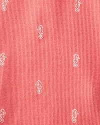 Toddler Organic Cotton Knit Romper in Seahorse Print