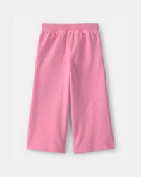 Toddler Girl French Terry Wide-Leg Pants - Pink