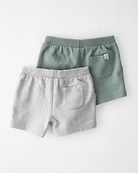 Baby 2-Pack Organic Cotton Waffle Knit Shorts