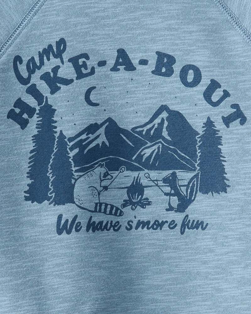 Toddler Boy Camping French Terry Pullover Sweatshirt - Blue