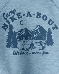 Toddler Boy Camping French Terry Pullover Sweatshirt - Blue