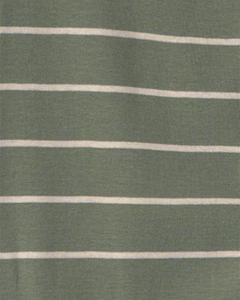 Boys 4-Piece 'Bearly Tired' 100% Cotton Snug Fit Pajama Set - Green/Cream