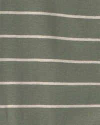 Boys 4-Piece 'Bearly Tired' 100% Cotton Snug Fit Pajama Set - Green/Cream