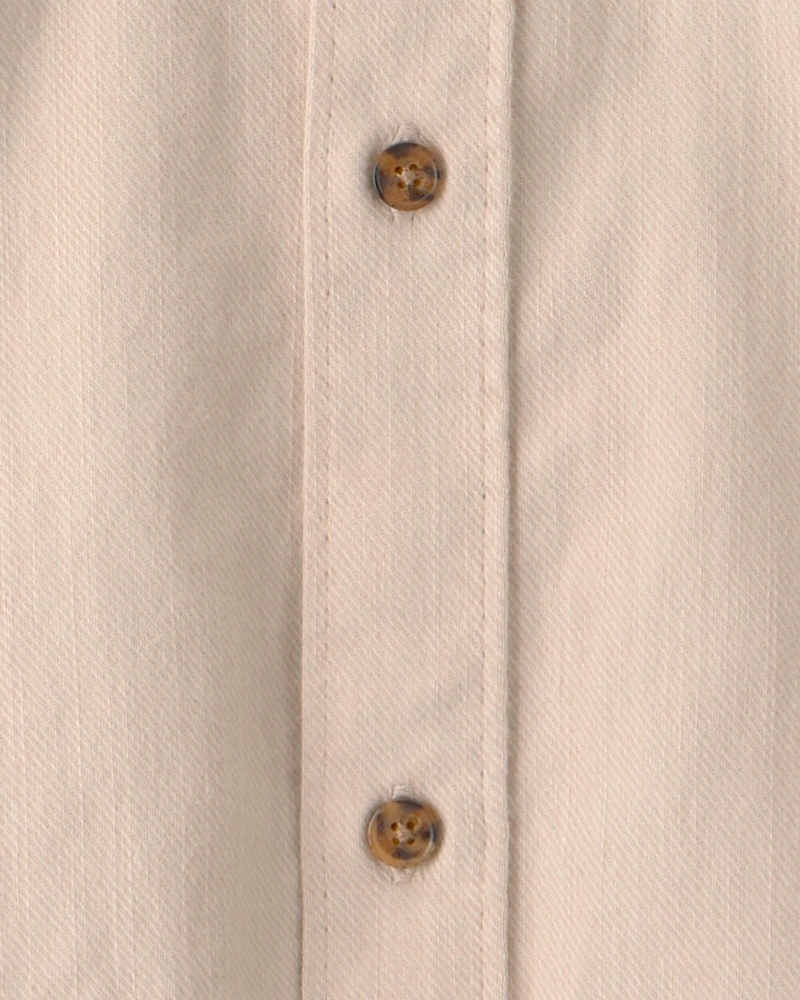 Boys Utility Button-Down Shirt - Beige