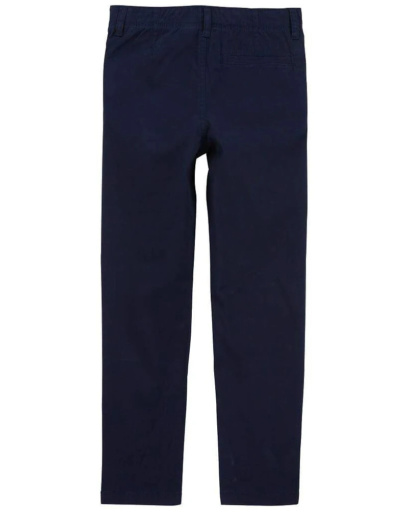 Boys Husky Fit Stretch Chino Pants - Navy