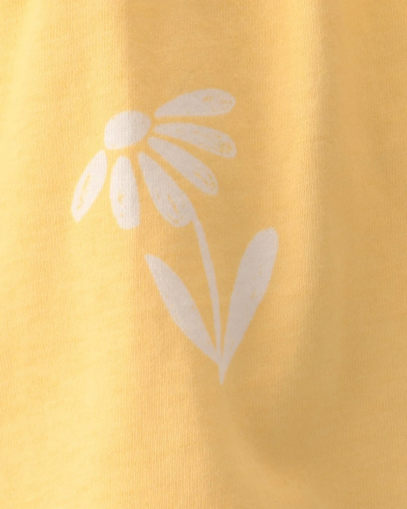 Baby Girl 3-Piece Flower Outfit Set - Yellow/White