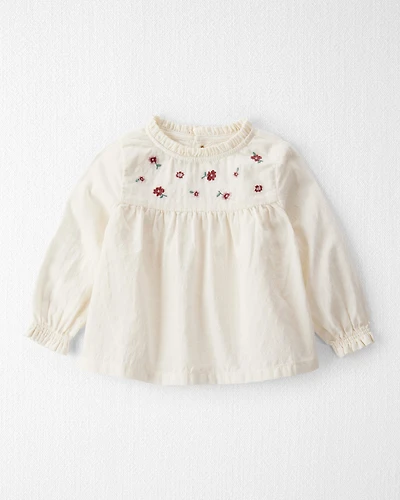 Baby Girl Organic Cotton Floral Print Long-Sleeve Top