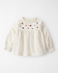 Baby Girl Organic Cotton Floral Print Long-Sleeve Top
