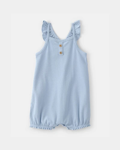 Baby Girl Sleeveless Romper - Blue