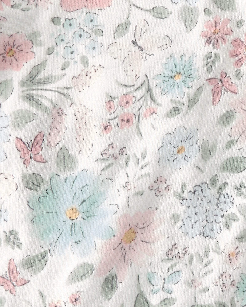 Baby Girl 2-Pack Butterfly Garden PurelySoft Multipack Bodysuits - Pink/Ivory