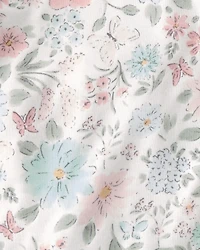 Baby Girl 2-Pack Butterfly Garden PurelySoft Multipack Bodysuits - Pink/Ivory