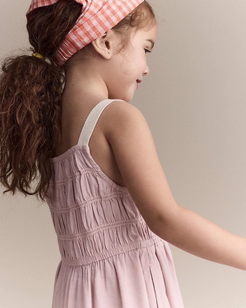 Toddler Girl Smocked Dress - Light Pink