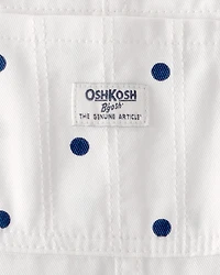 Baby Girl Polka Dot Shortall - White/Blue
