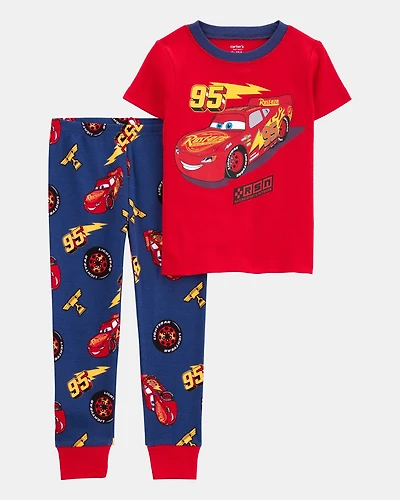 Toddler Boy Cars Snug Fit Cotton 2-Piece Pajamas - Red