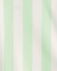 Toddler Girl 1-Piece Striped Swimsuit - Green/Ivory