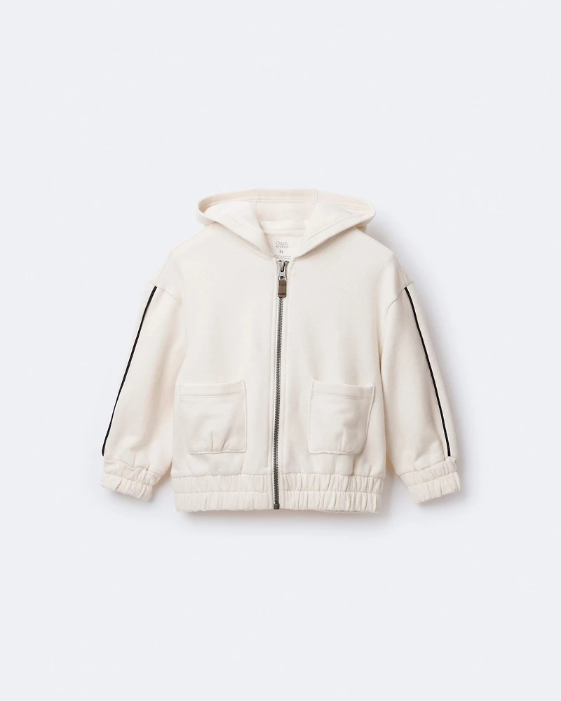 Toddler Girl Zip-Up Hoodie - Cream