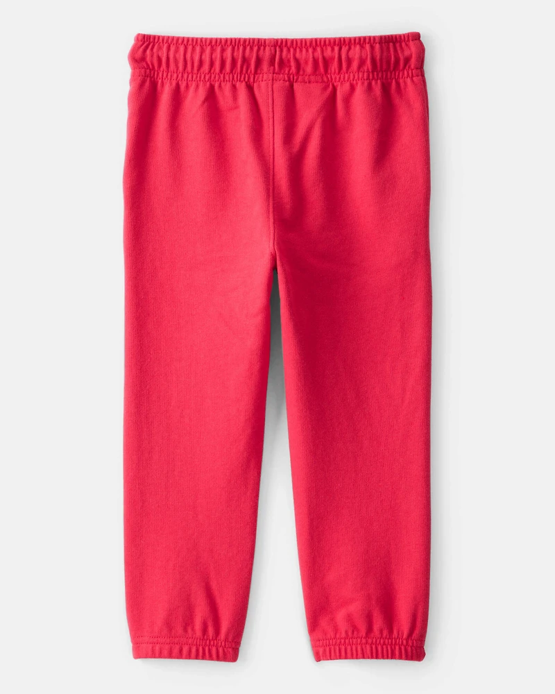 Toddler Boy 2-Piece Varsity Bear Shirt & French Terry Joggers Set - Ivory/Red