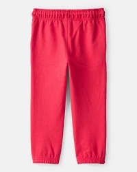 Toddler Boy 2-Piece Varsity Bear Shirt & French Terry Joggers Set - Ivory/Red