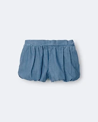 Toddler Girl Bubble Short in Chambray - Blue