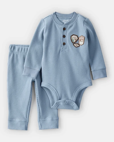Baby 2-Piece Park Ranger Thermal Bodysuit Pant Set - Blue
