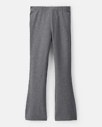 Girls Solid Cotton Flare Stretch Leggings