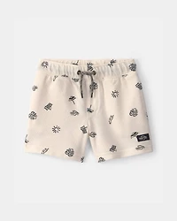 Toddler Boy Beach Shorts - Black/Ivory