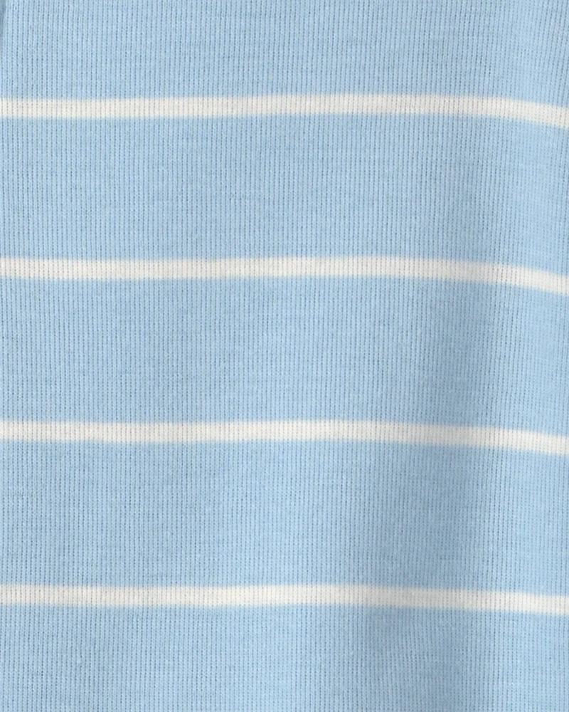 Baby Alligator Striped 100% Cotton Snug Fit 1-Piece Pajama - Blue