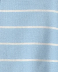 Baby Alligator Striped 100% Cotton Snug Fit 1-Piece Pajama - Blue