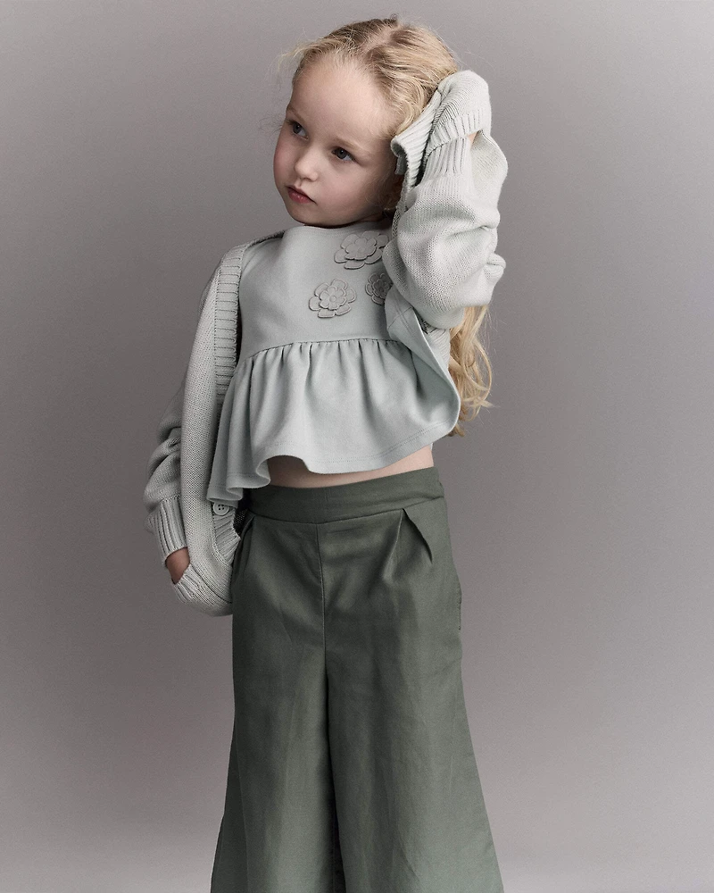 Toddler Girl Cardigan with Avenue Pockets - Light Blue