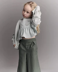 Toddler Girl Cardigan with Avenue Pockets - Light Blue