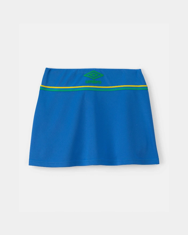 Girls Umbro Brazil Active Skort - Blue/Yellow/Green