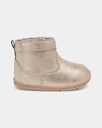 Baby Girl Every Step® First Walker Metallic Boots - Gold
