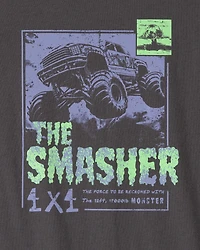 Boys Monster Truck Graphic Tee - Grey