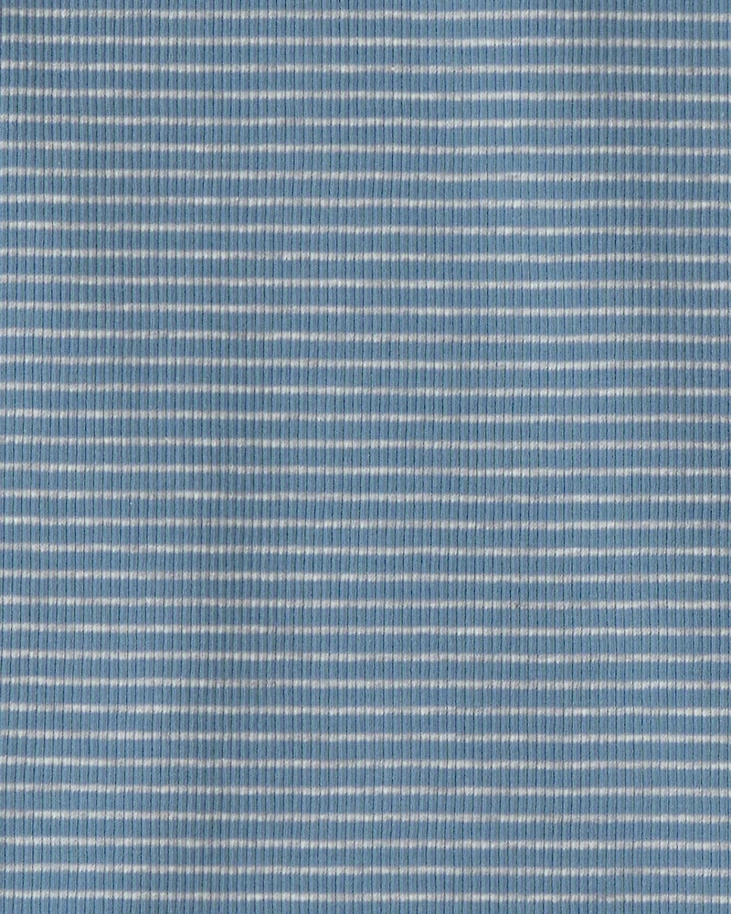 Kids 2-Piece Organic Cotton Ribbed Pajama Set in Stripes