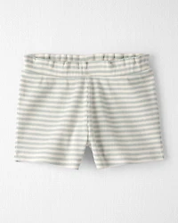 Toddler Girl 2-Piece Organic Cotton Waffle Knit Top & Short Set in Stripes