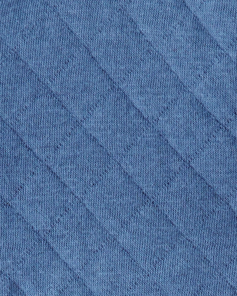 Baby Boy 3-Piece Quilted Vest Outfit Set - Blue/Brown