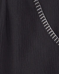 Toddler Girl Crinkle Shorts - Black