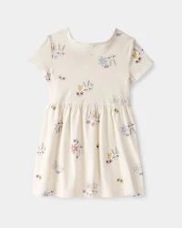 Toddler Girl Easter Bunny Short-Sleeve Dress - Cream