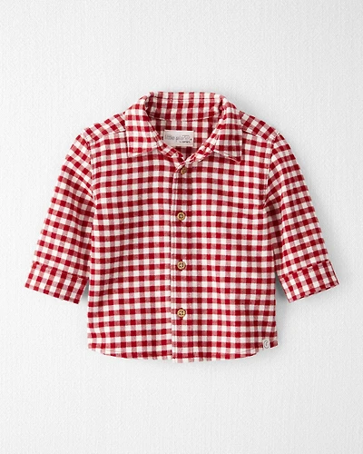 Baby Boy Plaid Organic Cotton Button-Front Flannel Shirt