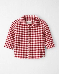 Baby Boy Plaid Organic Cotton Button-Front Flannel Shirt