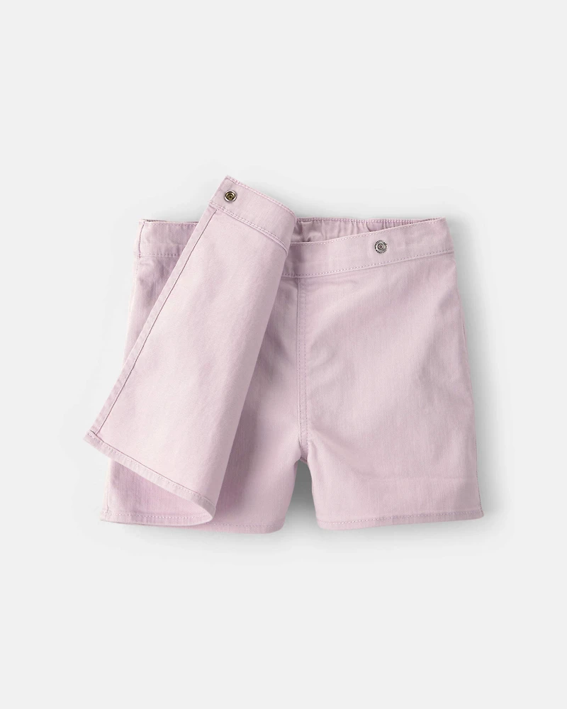 Girls Twill Wrap Skort - Purple
