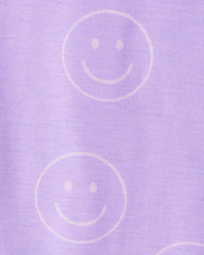 Girls 2-Pack Smiley Face Nightgowns - Purple