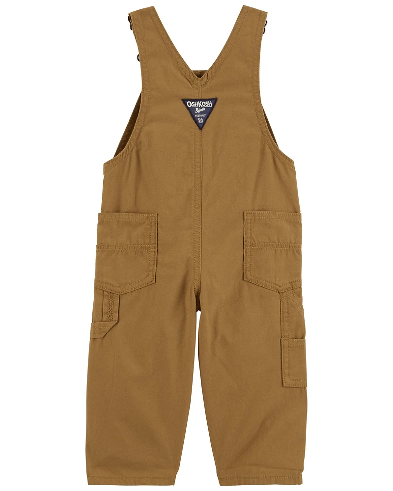 Baby Lightweight Canvas Overalls - Dark Khaki