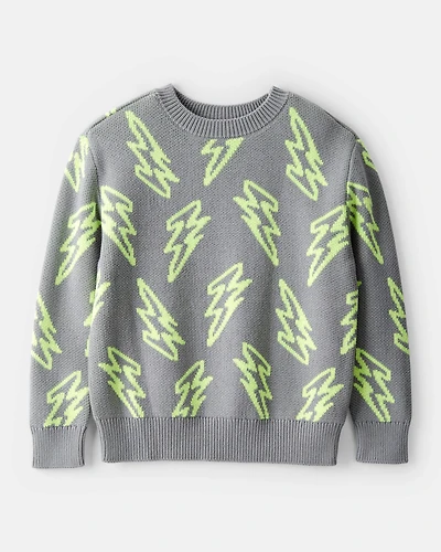 Boys Lightning Sweater - Grey
