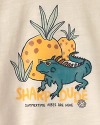 Baby Boy 'Sharp Dude' Iguana Graphic Tee - Cream