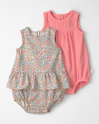 Baby Girl 2-Pack Organic Cotton Bubble in Meadow Mix Print