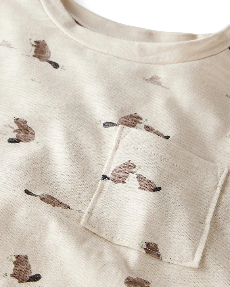 Toddler Boy 2-Pack Organic Cotton Tees in Beaver Creek Print